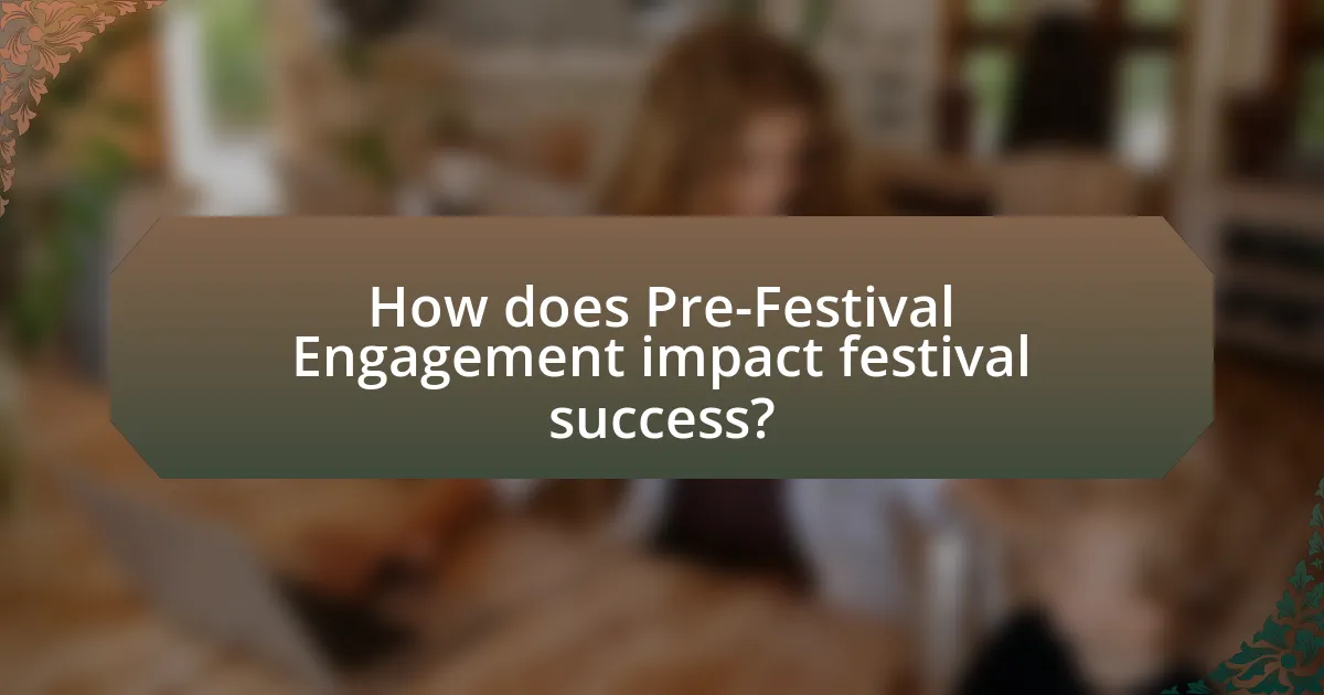 How does Pre-Festival Engagement impact festival success?