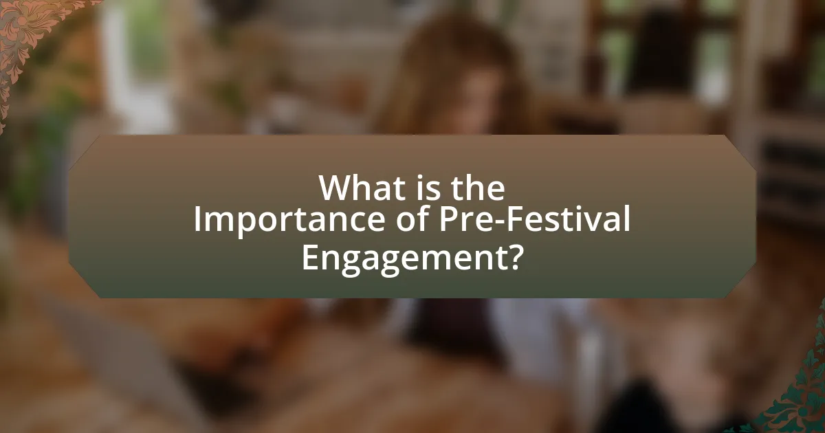 What is the Importance of Pre-Festival Engagement?